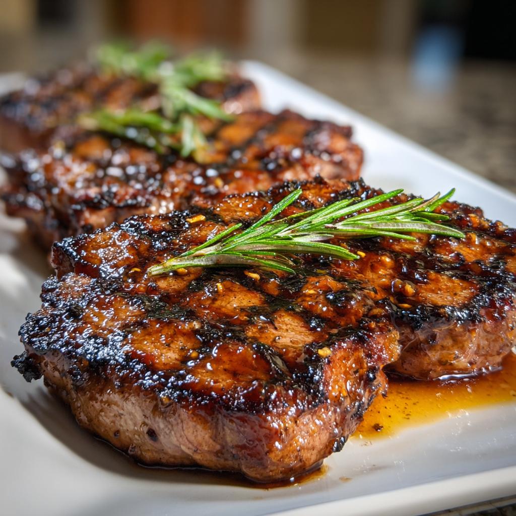 Ahornsirup-Glasierte Steaks