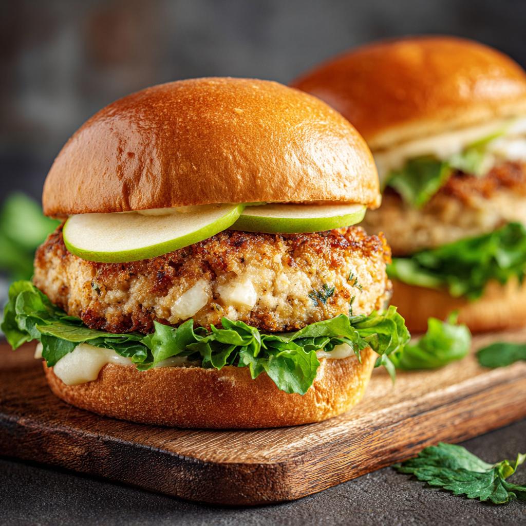 Apfel-Hühnchen-Burger