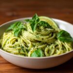 Avocado-Pasta mit Limette und Basilikum
