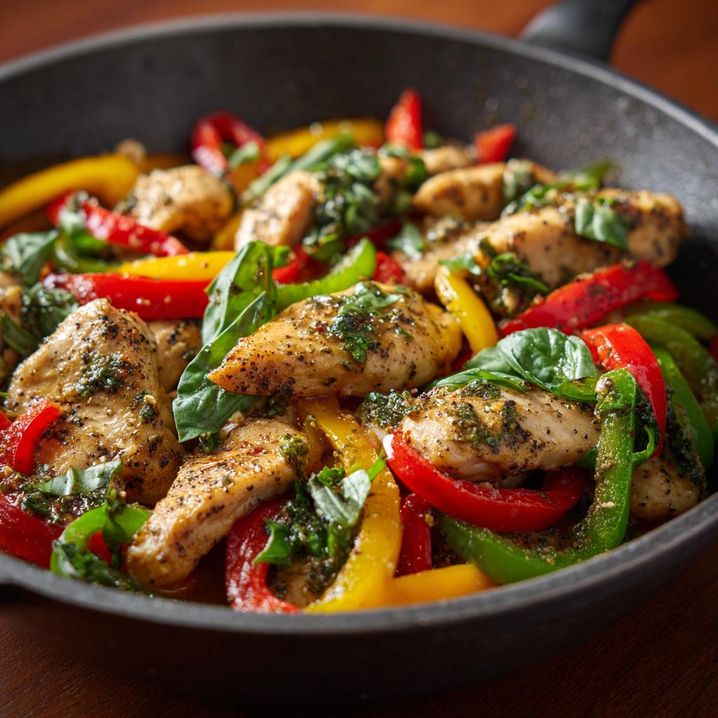 Basilikum-Hühnchen-Pfanne