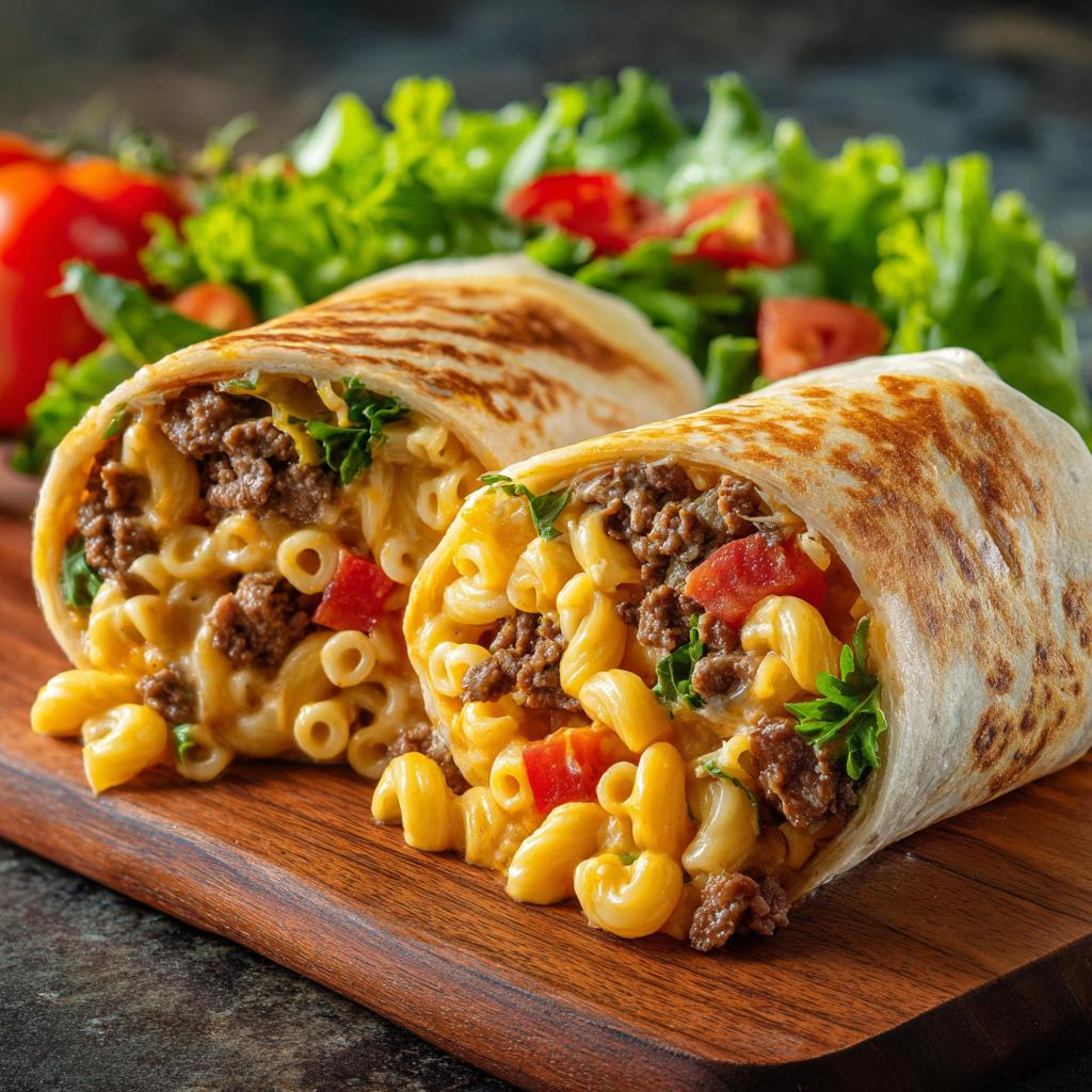 Beef Burger Wrap mit Macaroni und Käse - detail 1