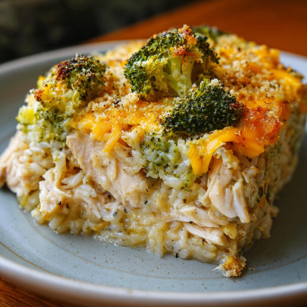 Brokkoli-Hühnchen-Reis-Auflauf
