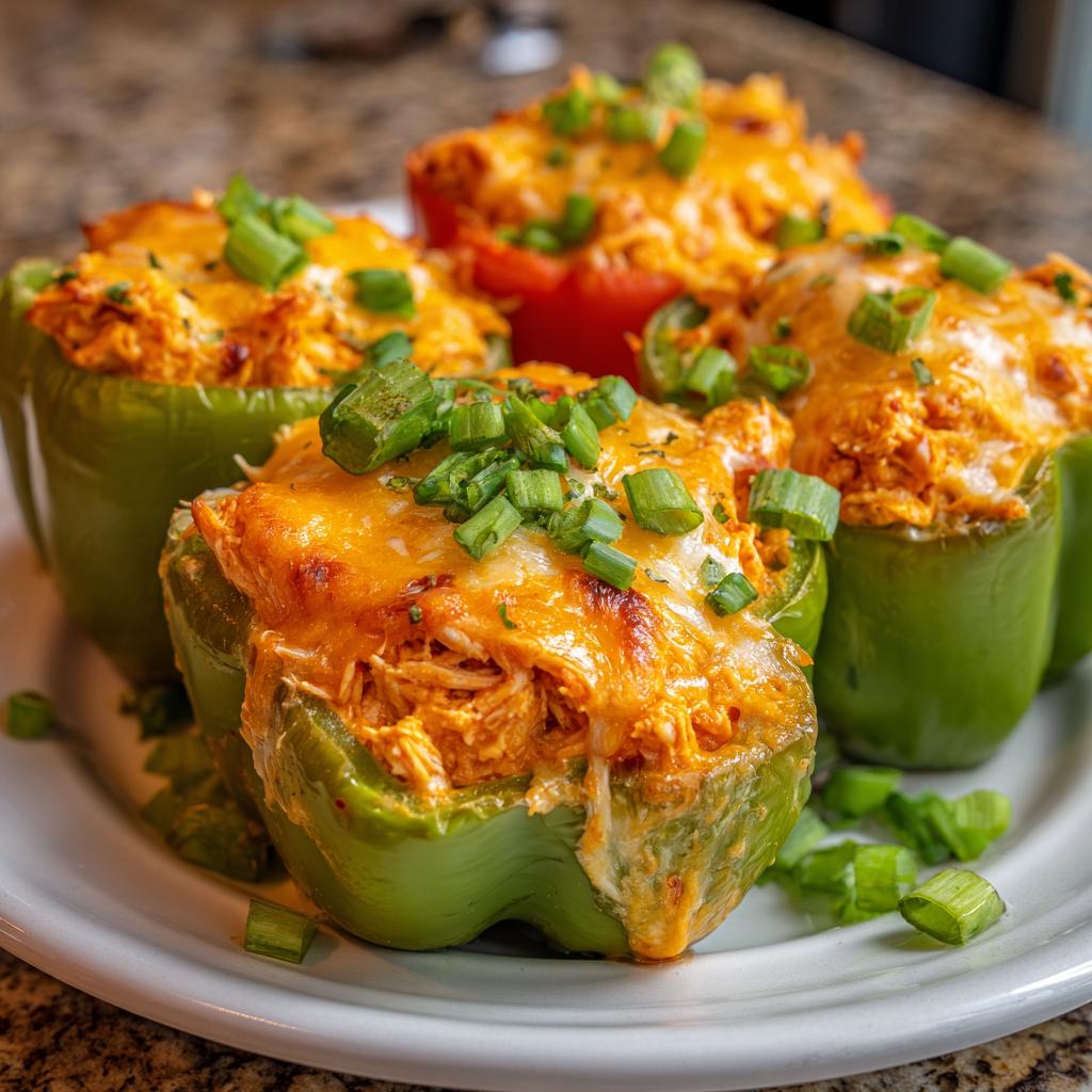 Buffalo Chicken gefüllte Paprika
