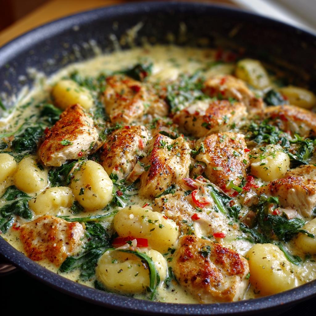 Cremige Hähnchen-Gnocchi-Pfanne