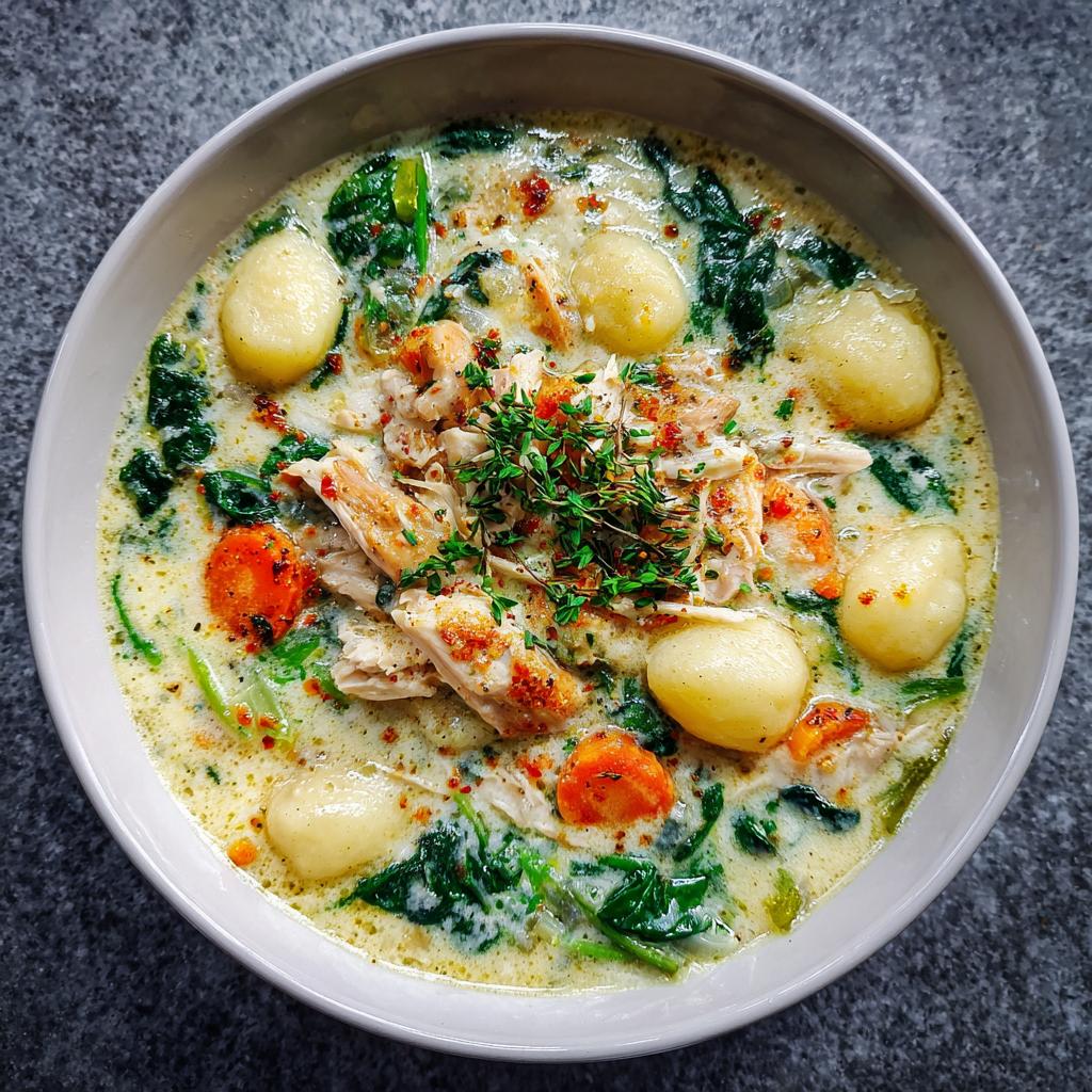 Cremige Hühner-Gnocchi-Suppe - detail 1