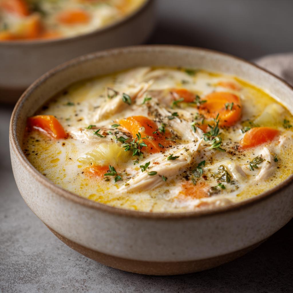 Cremige Hühnersuppe mit Sahne - detail 1