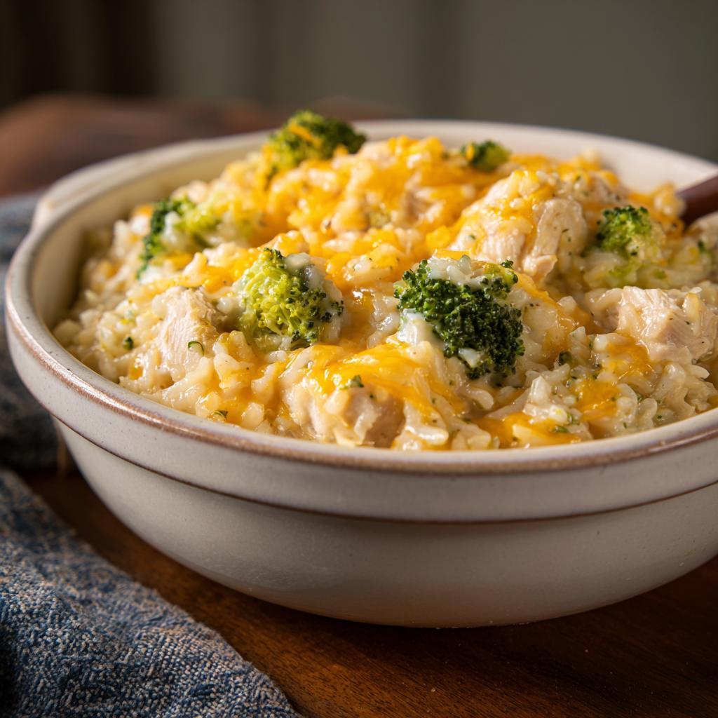 Cremiger Hähnchen-Reis-Auflauf