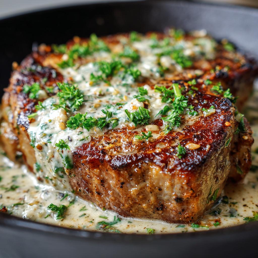 Cremiger Knoblauch-Parmesan-Steak