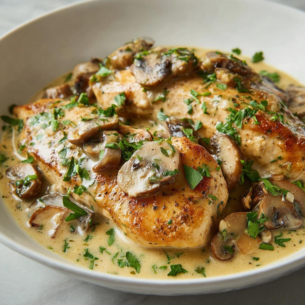 Cremiges Hähnchen Marsala