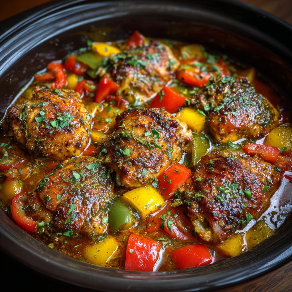 Crock Pot Hähnchenschenkel mit Gemüse