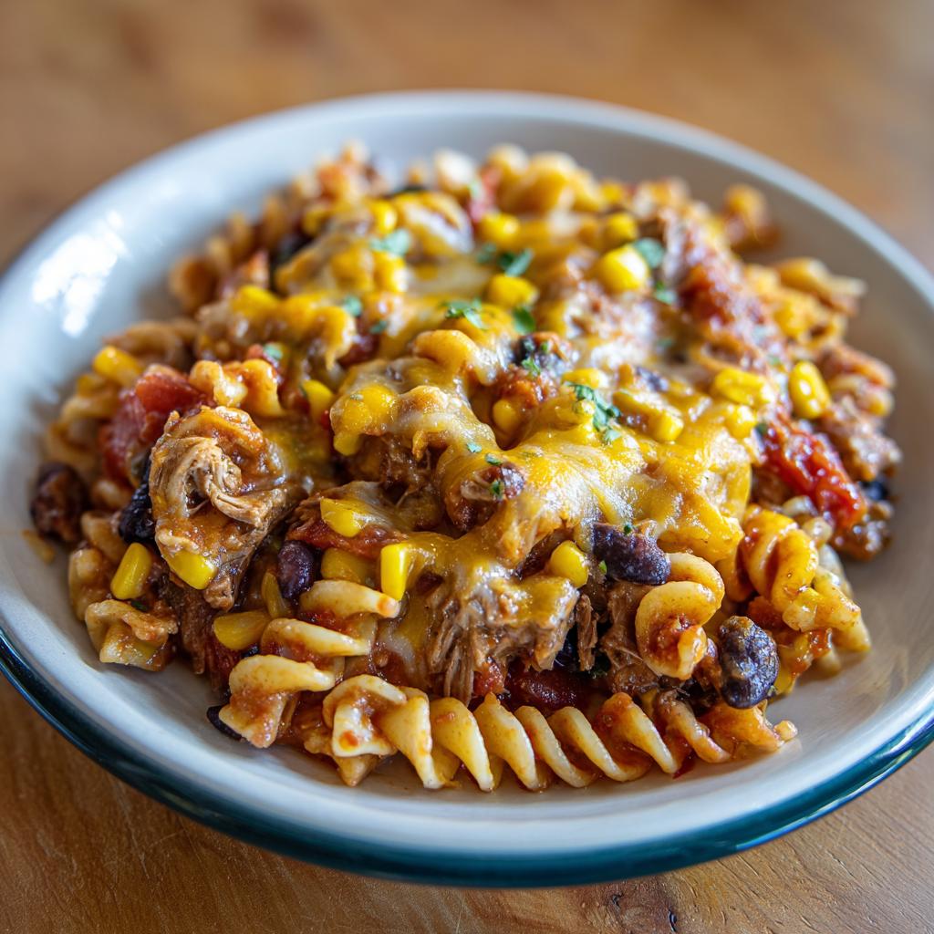 Crockpot Hähnchen Enchilada Pasta