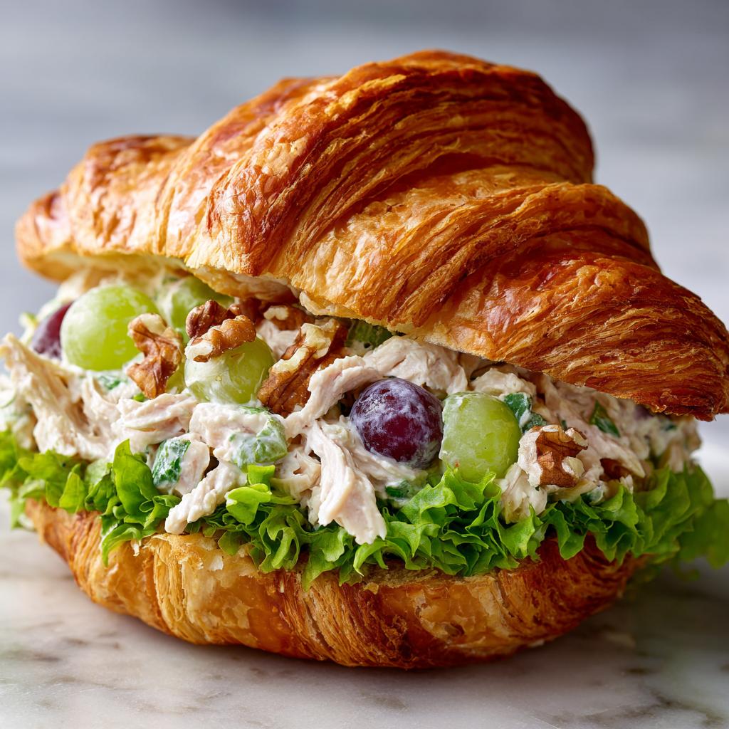 Croissant-Hühnchensalat-Sandwich