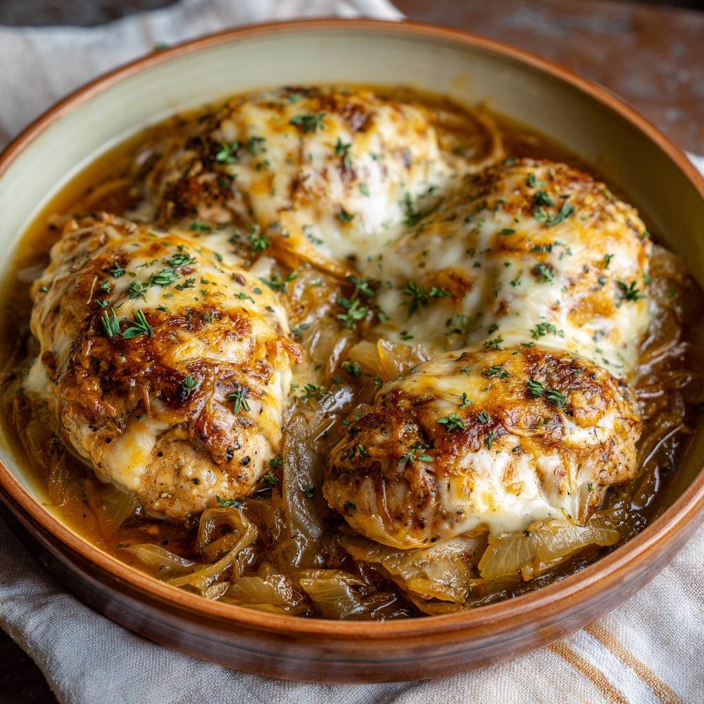 Französisches Zwiebelhühnchen