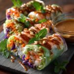 Garnelen-Frühlingsrollen mit Erdnusssauce