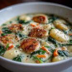 Gebackene Hähnchen-Gnocchi-Suppe
