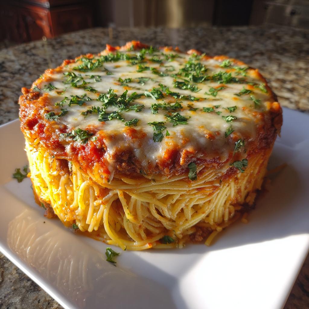 Gebackener Spaghetti-Kuchen