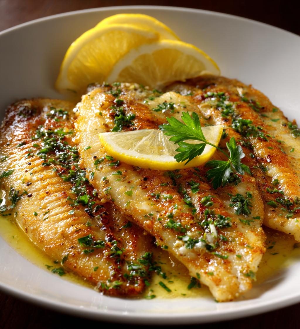 Gebratene Zitronenbutter-Tilapia