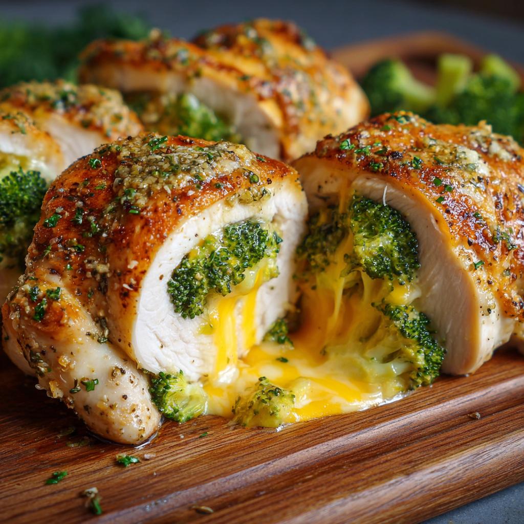 Gefüllte Hähnchenbrust mit Brokkoli und Käse - detail 1