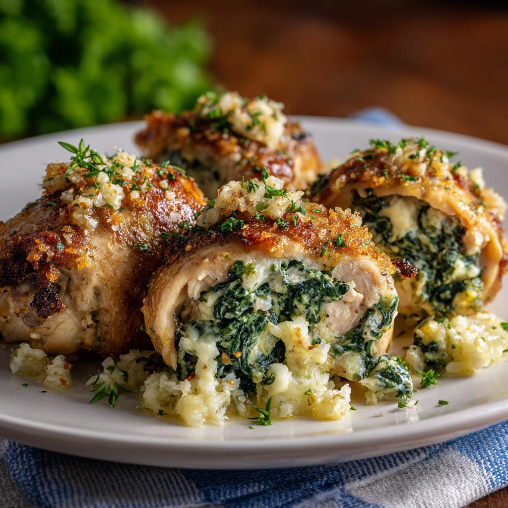 Gefüllte Hähnchenschenkel aus dem Slow Cooker