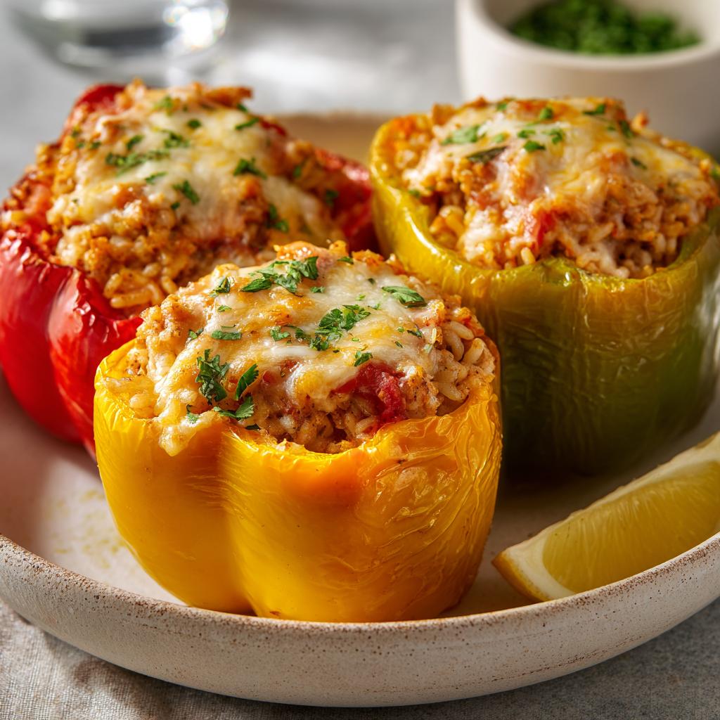 Gefüllte Paprika mit Pute aus der Heißluftfritteuse - detail 1