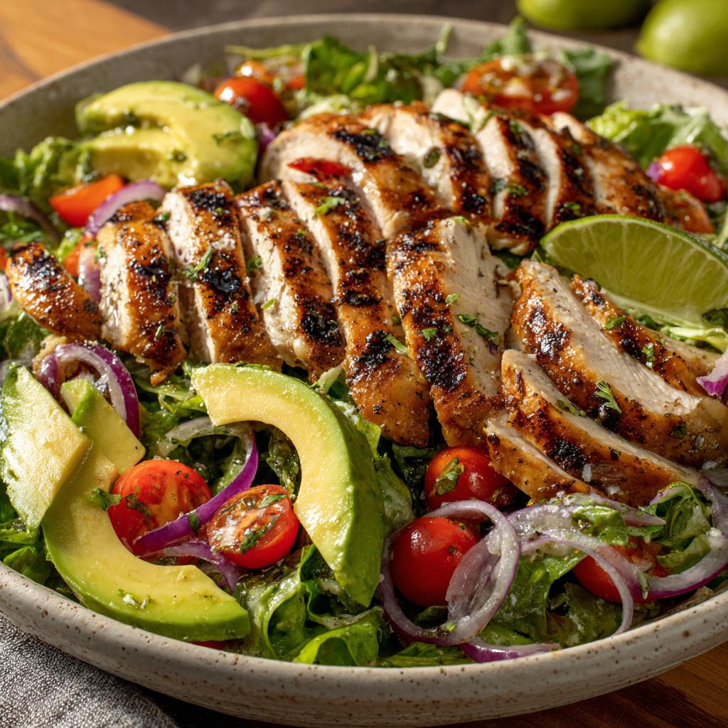 Gegrillter Hähnchen-Avocado-Salat