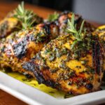 Gegrilltes Hähnchen mit Zitrone und Kräutern