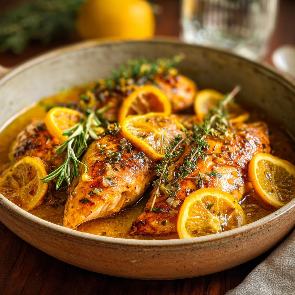 Gesundes Crockpot Zitrus-Kräuter-Hühnchen