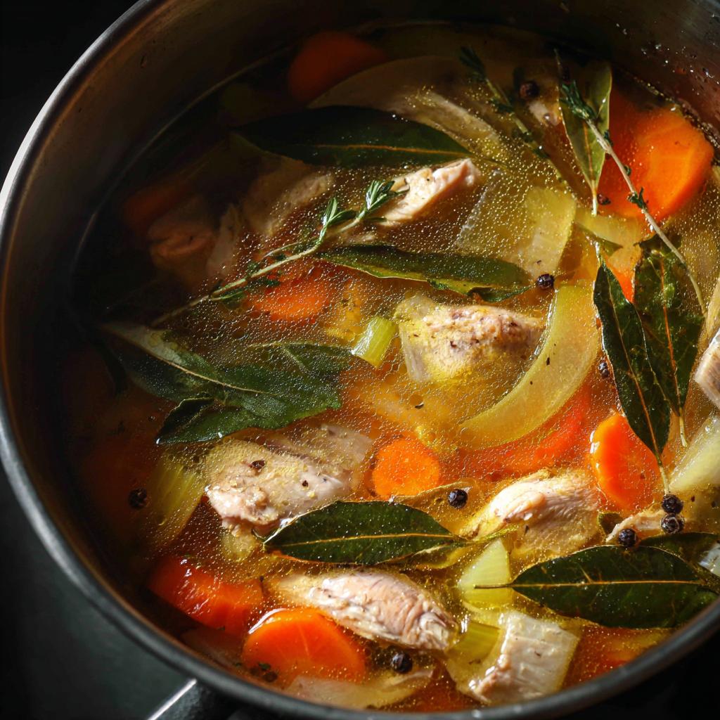 Hausgemachte Hühnerbrühe