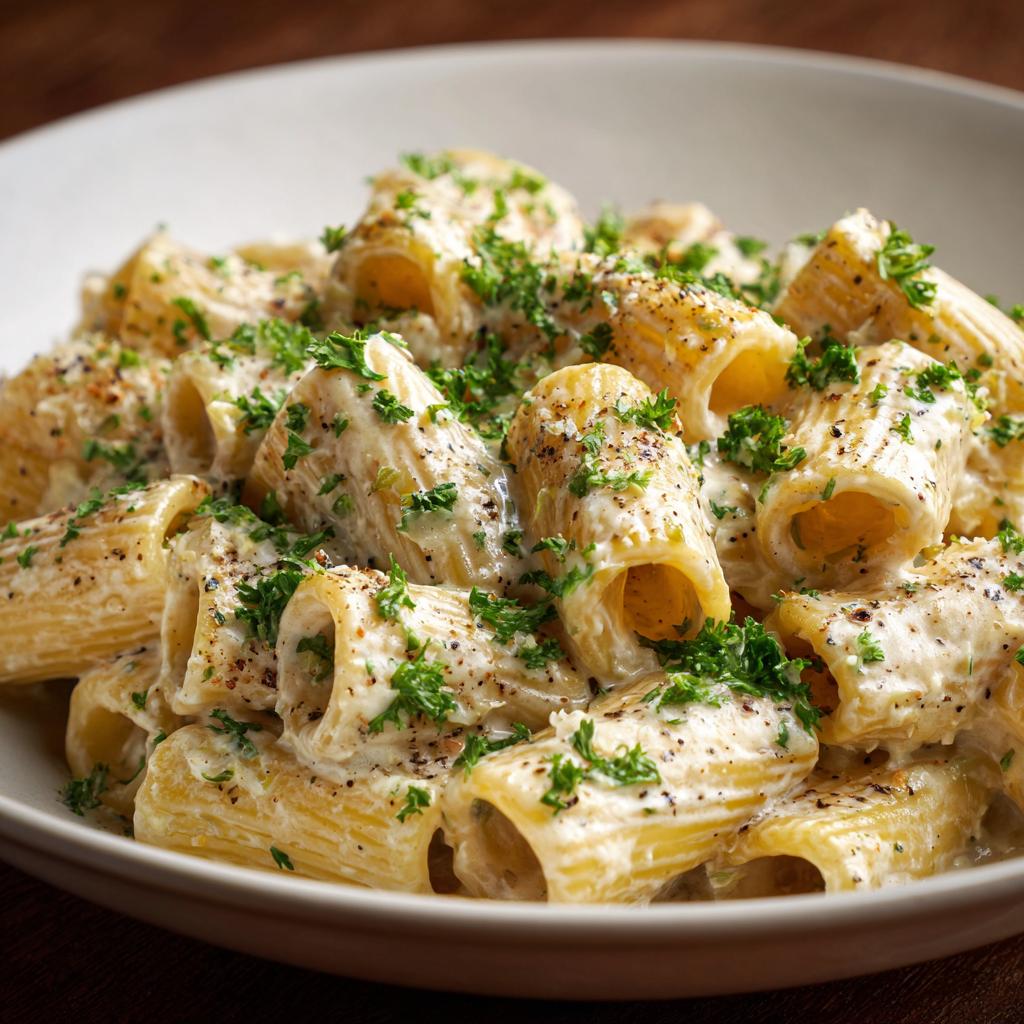 Herzhaftes Rigatoni mit Parmesansoße
