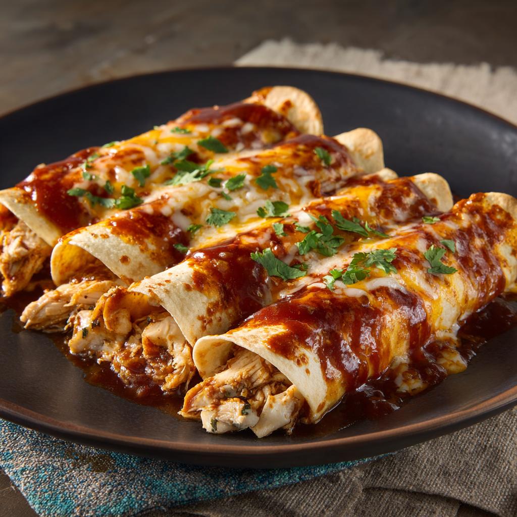 Hähnchen-Bohnen-Enchiladas