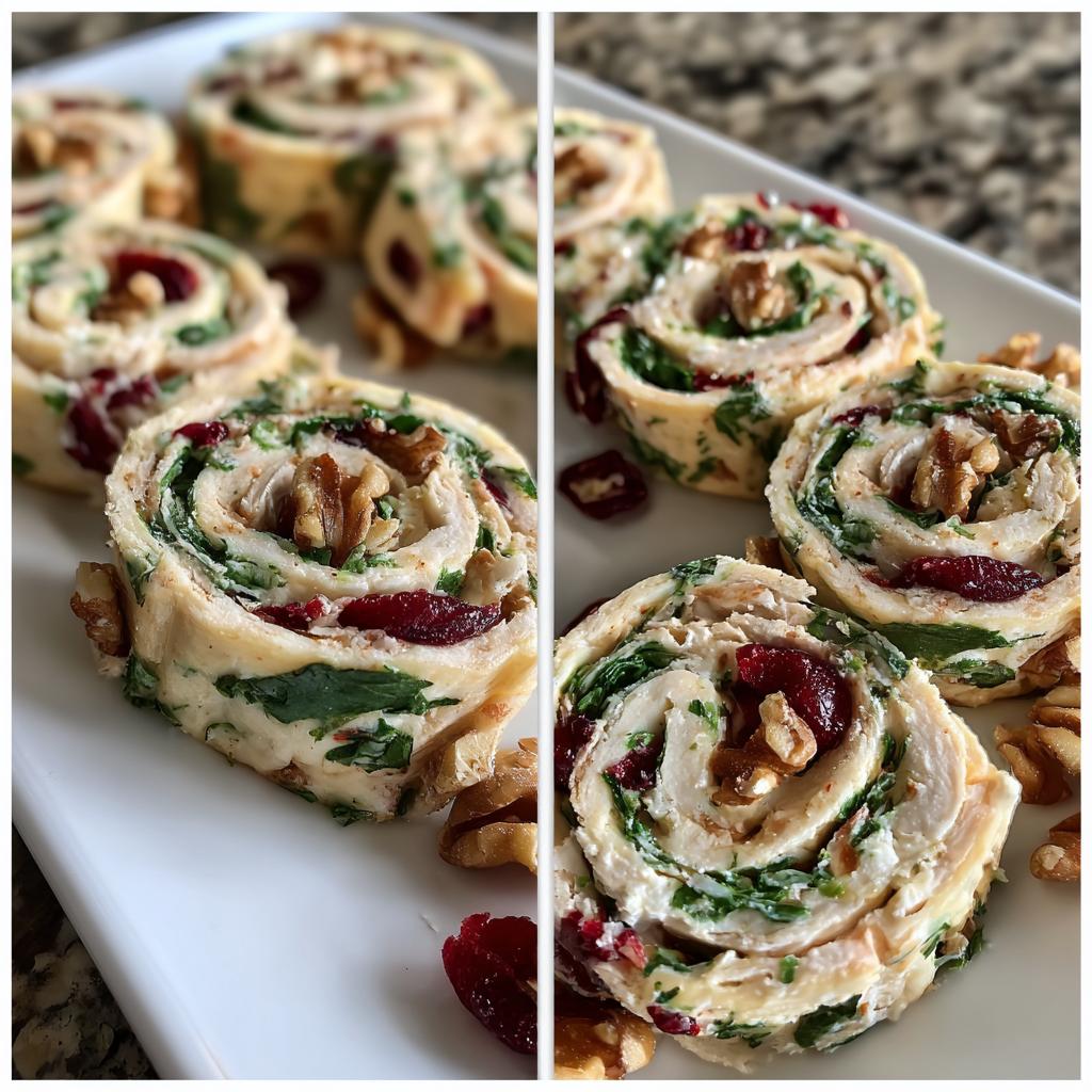 Hähnchen-Cranberry-Pinwheels