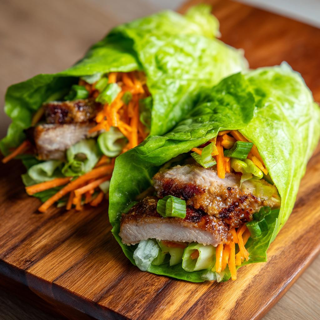 Hähnchen-Erdnuss-Salat-Wraps