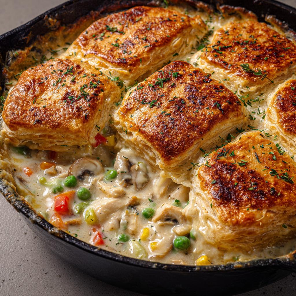 Hähnchen-Pot-Pie-Pfanne
