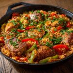 Hähnchenpfanne mit Reis