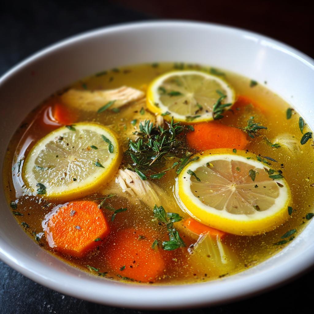 Hühnerbrühe mit Ingwer und Zitrone - detail 1