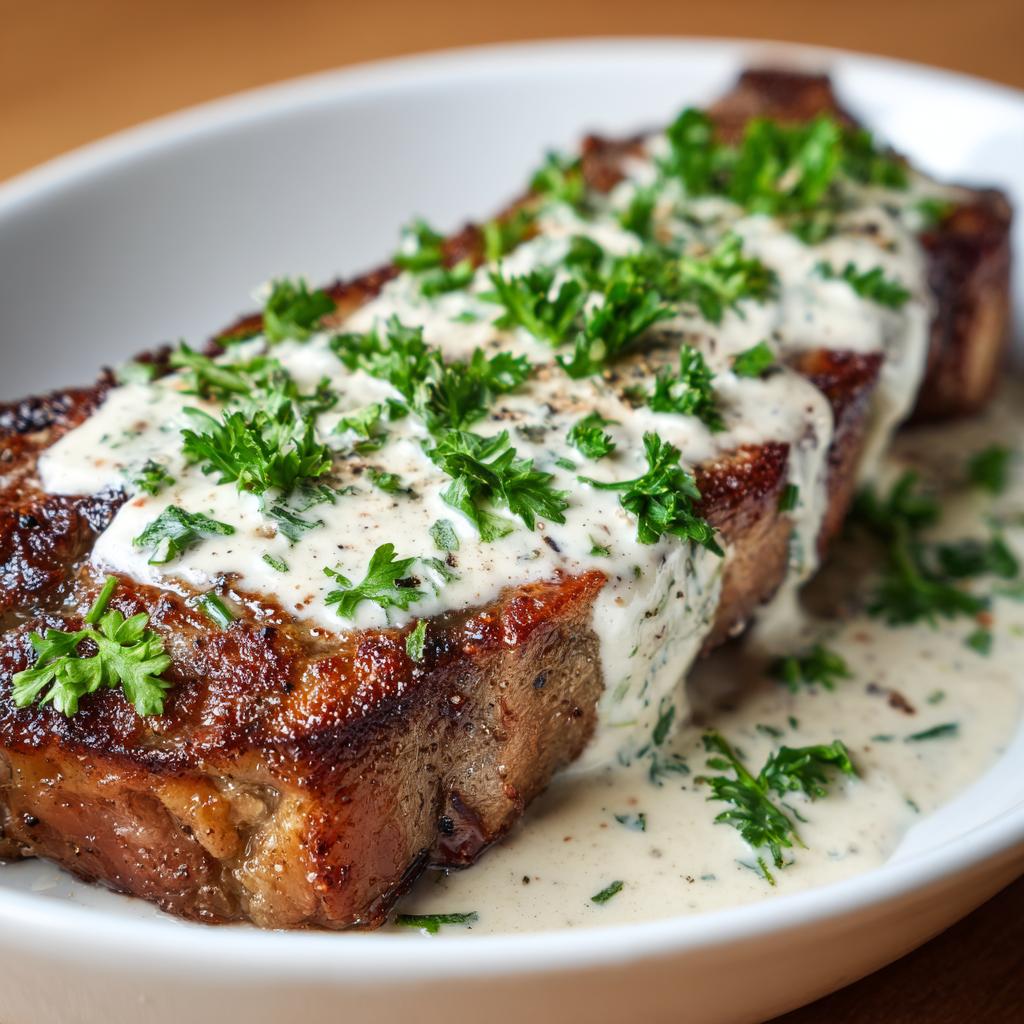 Knoblauch-Cremesauce Steak