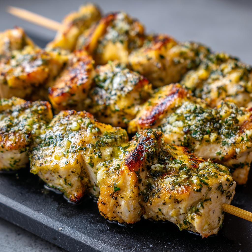 Knoblauch-Parmesan-Hähnchenspieße - detail 1