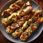 Knoblauch-Parmesan-Hähnchenspieße