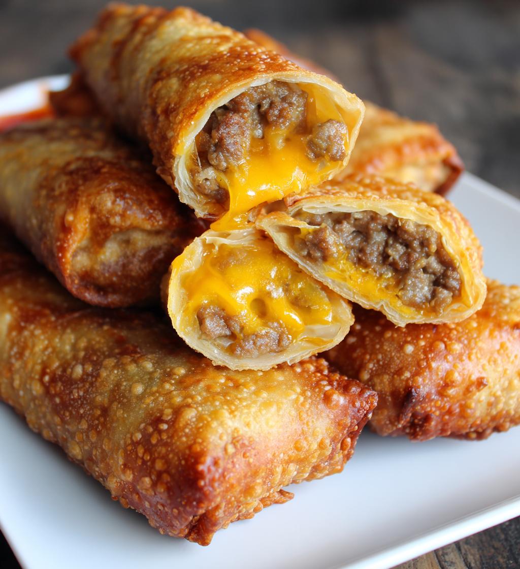 Knusprige Cheeseburger-Egg Rolls - detail 1