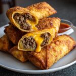 Knusprige Cheeseburger-Egg Rolls