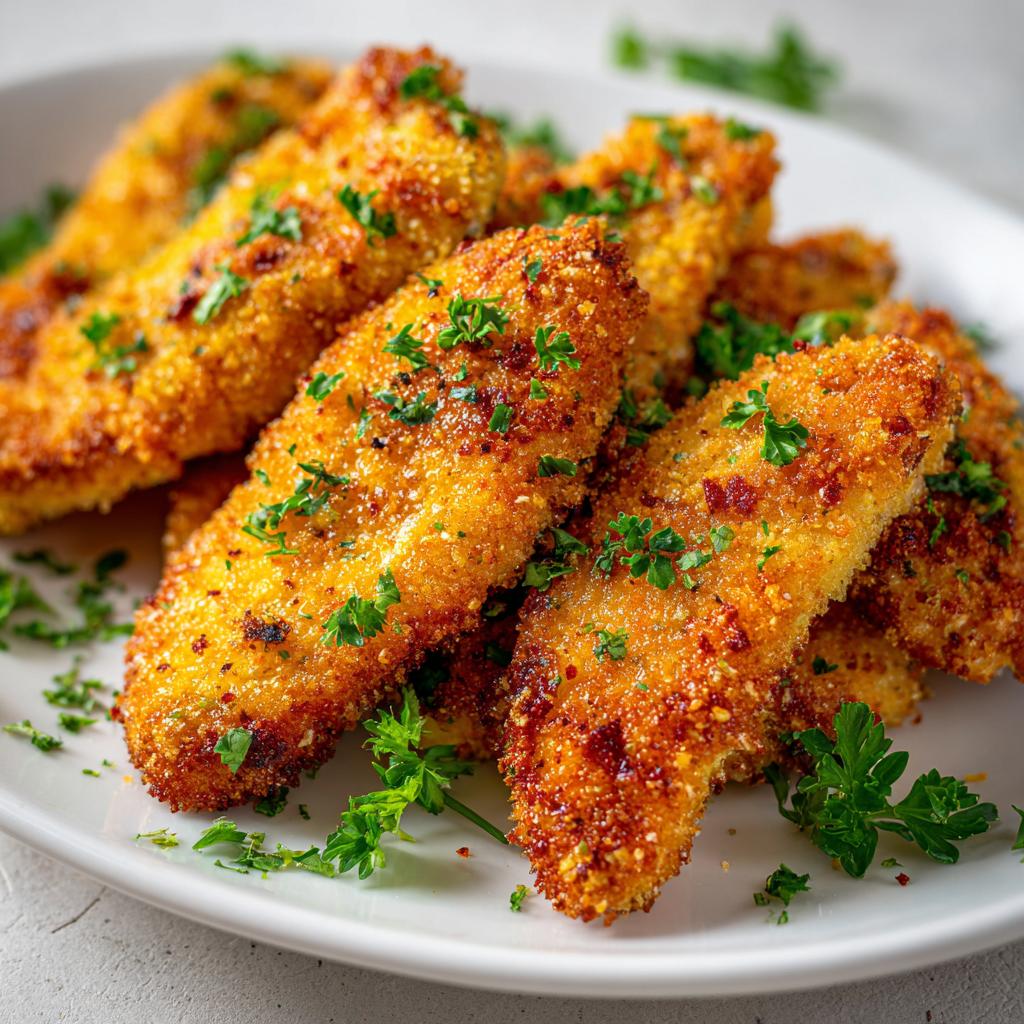 Knusprige Gebackene Hähnchenstreifen