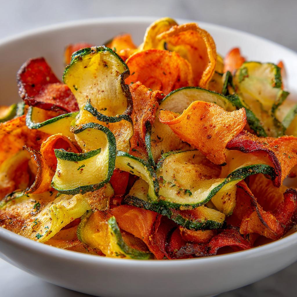 Knusprige Gemüsechips aus der Heißluftfritteuse