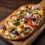 Naan-Hühnchen-Pizza