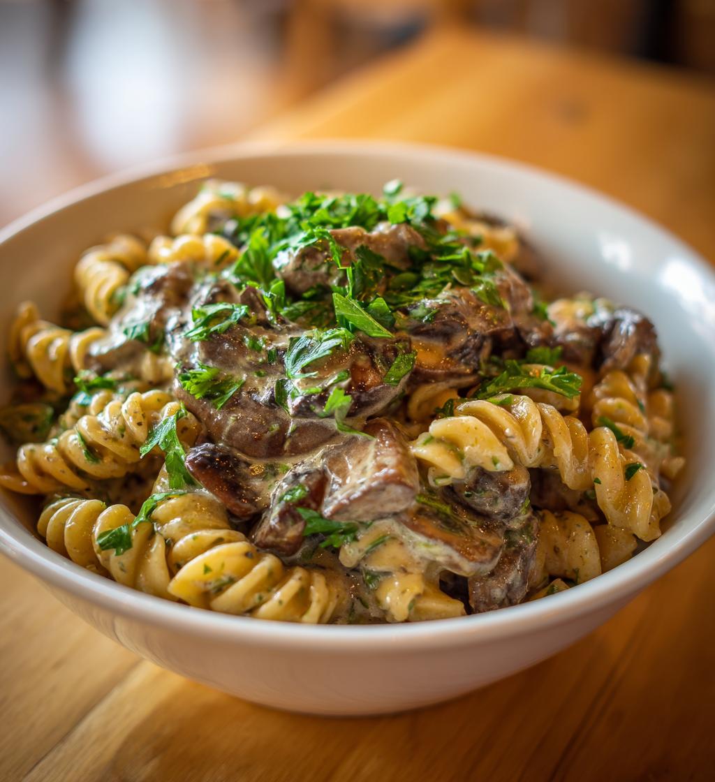 Pilz Stroganoff Pasta - detail 1