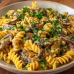 Pilz Stroganoff Pasta