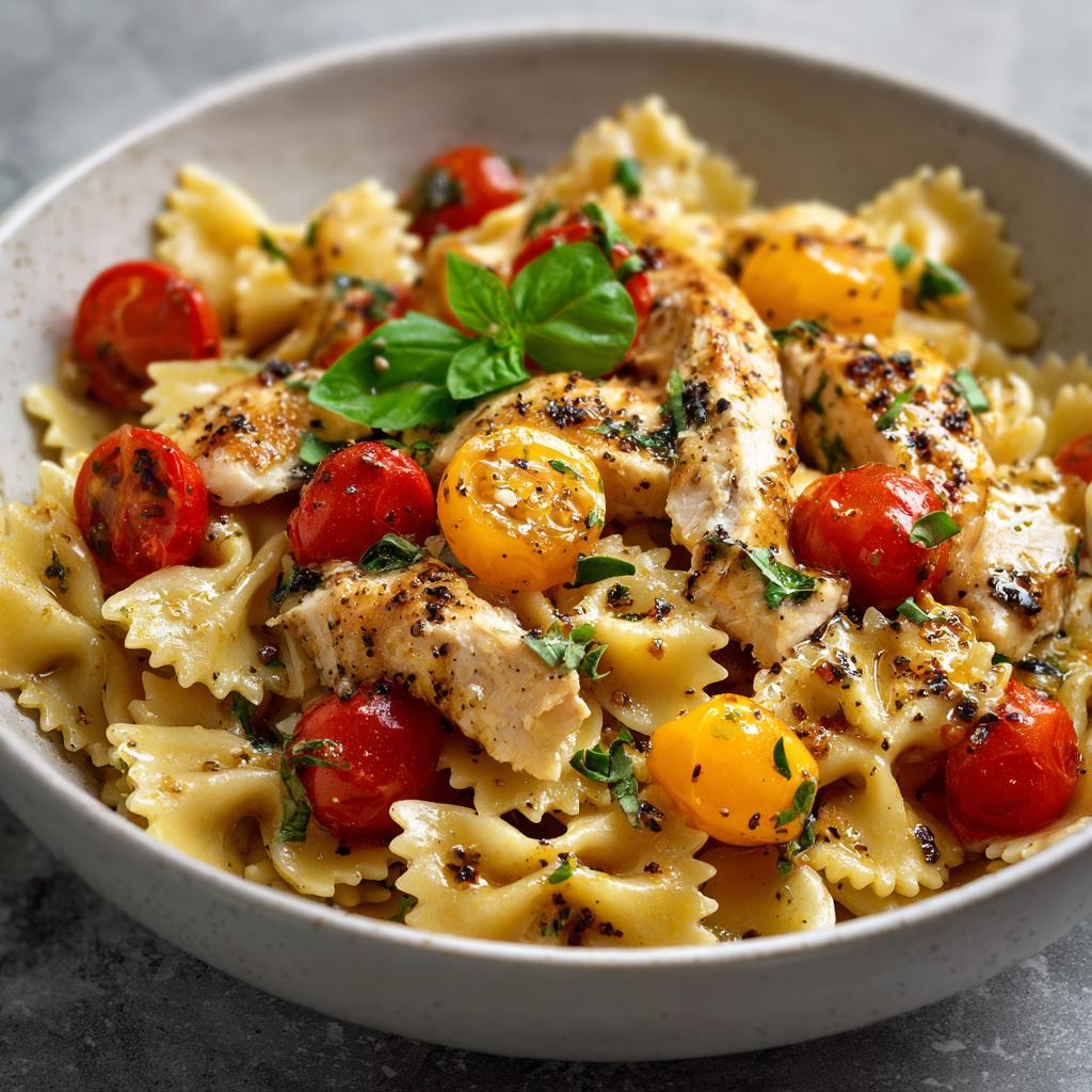 Schmetterlingsnudeln mit Hähnchen