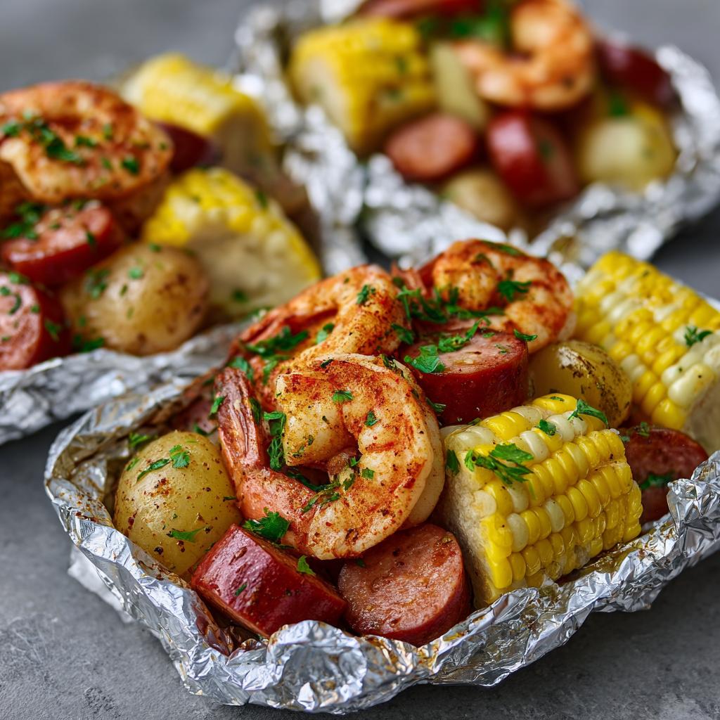 Shrimp Boil in Alufolie - detail 1