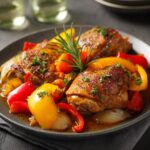 Slow Cooker Hähnchen mit Paprika und Zwiebeln
