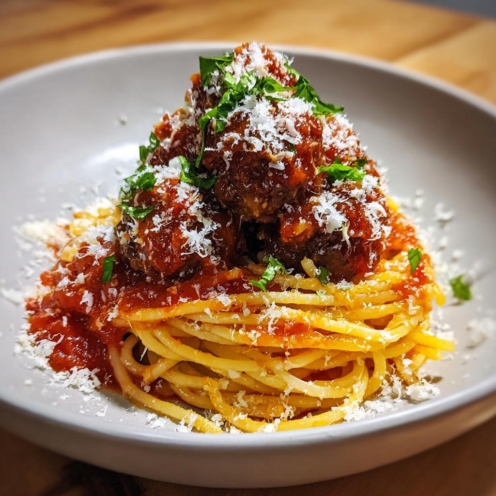 Spaghetti mit Fleischbällchen - detail 1