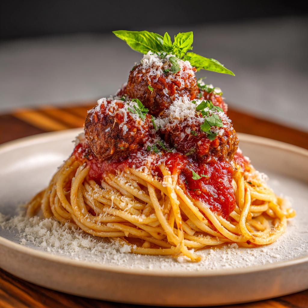 Spaghetti mit Fleischbällchen